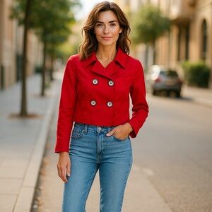 Sele jacket size M red cotton new with tags